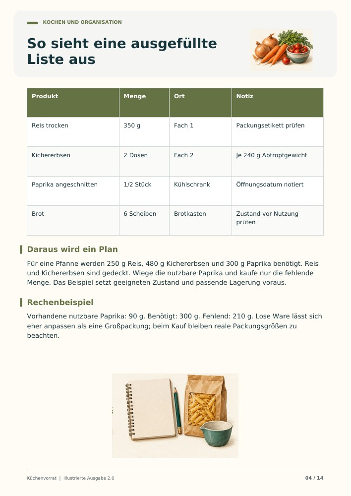 Echte Innenseite aus Küchenvorrat im Griff