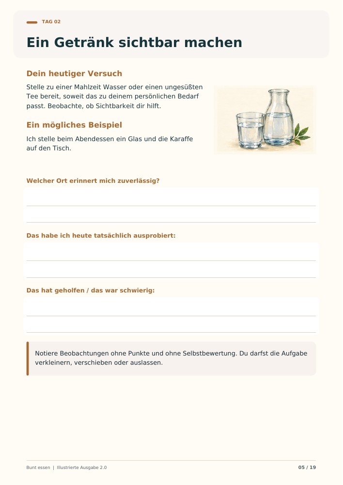 Echte Innenseite aus Bunt essen im Alltag