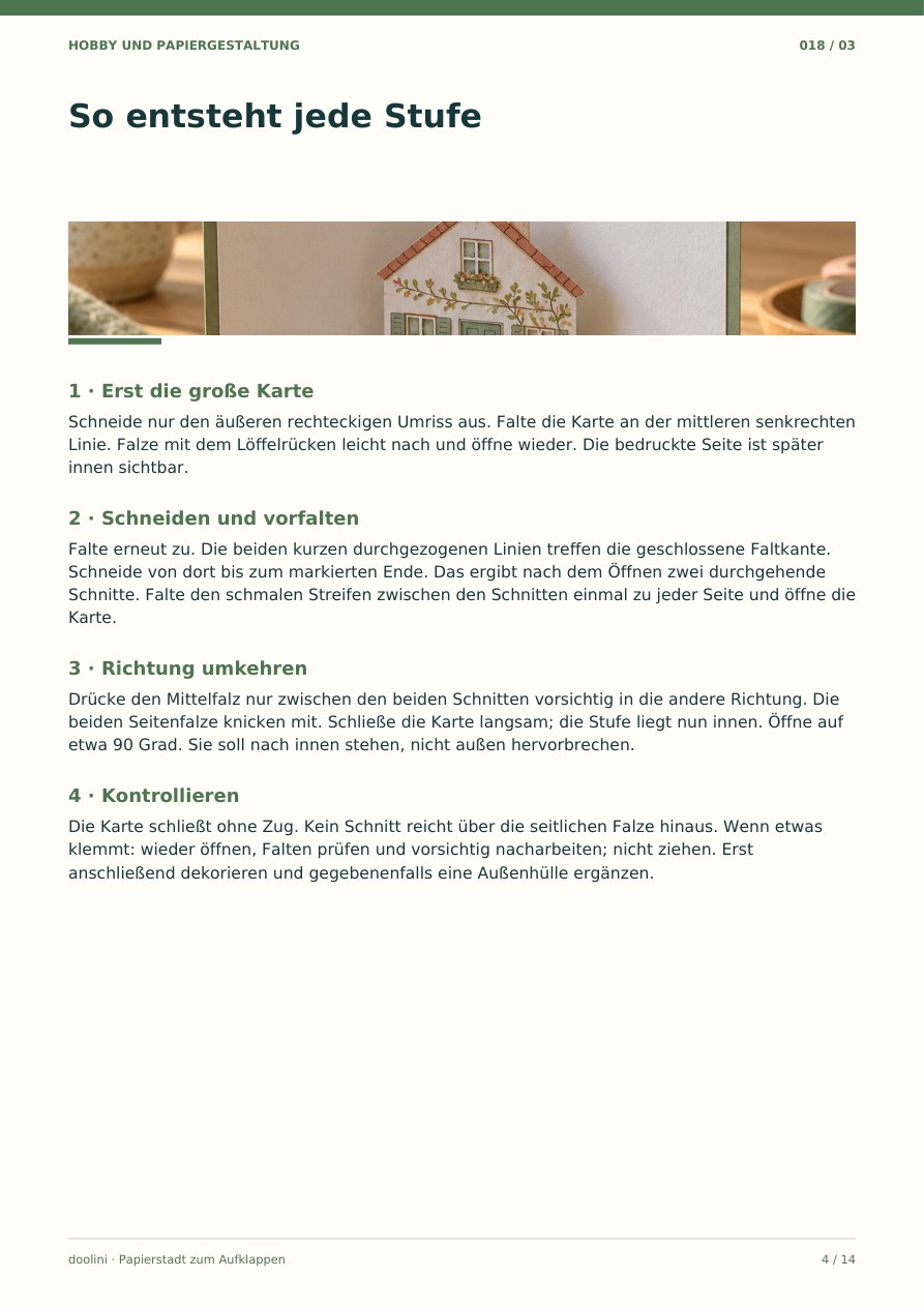 Echte Innenseite aus Papierstadt zum Aufklappen